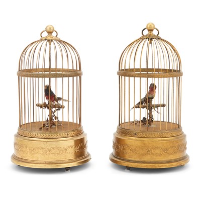 Lot 334 - Two Similar French Singing Music Birdcages