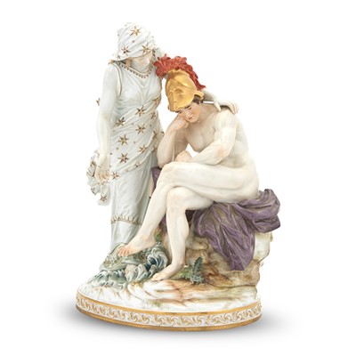 Lot 357 - Meissen Porcelain Mythological Figural Group of Achilles and Thetis