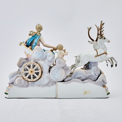 Lot 283 - Meissen Porcelain Figural Group of Luna in Her Chariot Pulled by Two Stags