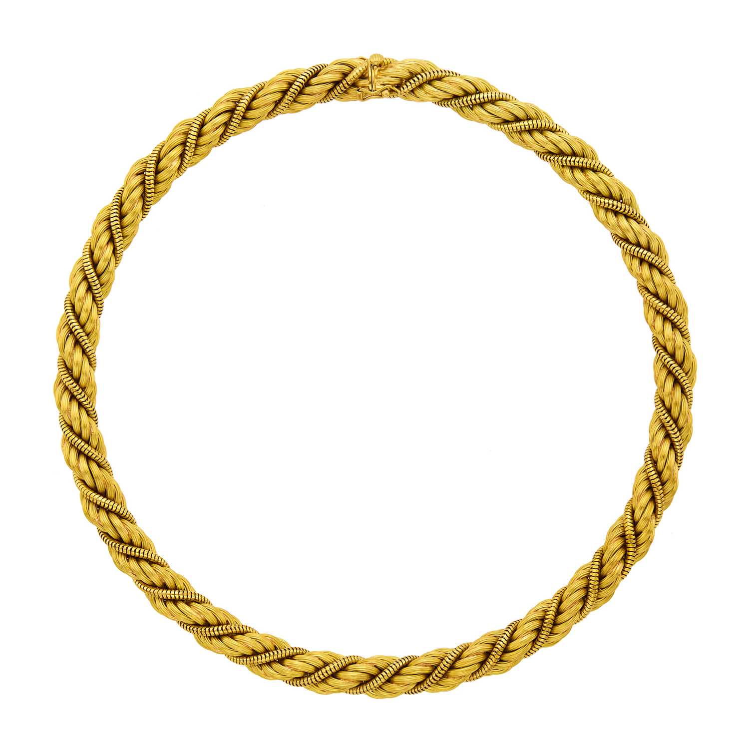 Lot 1024 - Rope-Twist Gold Necklace