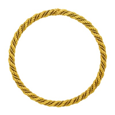 Lot 1024 - Rope-Twist Gold Necklace
