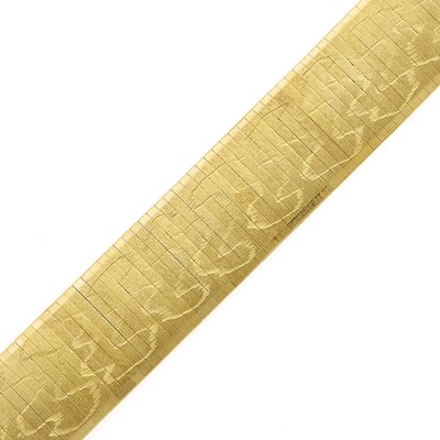 Lot 2258 - Wide Gold and Diamond Flexible Bangle Bracelet