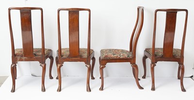 Lot 323 - Assembled Set of Eight Queen Anne Walnut Dining Chairs