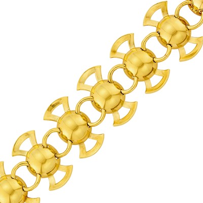 Lot 1029 - Wide Gold Bracelet