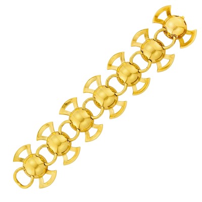 Lot 1029 - Wide Gold Bracelet