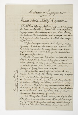 Lot 191 - Captain Nelson's contract for the Emin Pasha Expedition