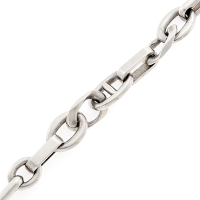 Lot 1035 - Hermès Silver Curb Link Bracelet with Toggle Clasp, France