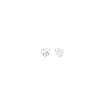 Lot 1131 - Pair of Platinum and Diamond Stud Earrings