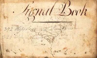 Lot 196 - Charming 1802 manuscript of ship's signals, with watercolors of pennants etc.