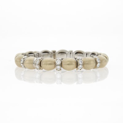 Lot 1046 - White Gold and Diamond Bracelet