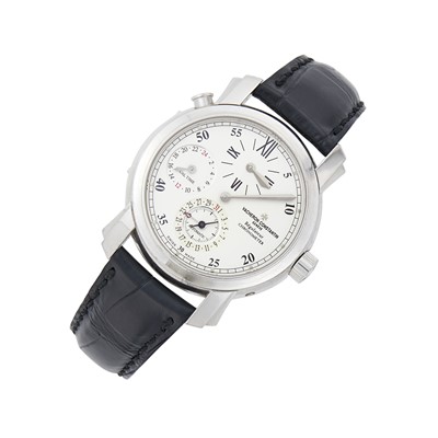 Lot 55 - Vacheron Constantin White Gold 'Malte' Dual Time Regulator Wristwatch, Ref. 42005