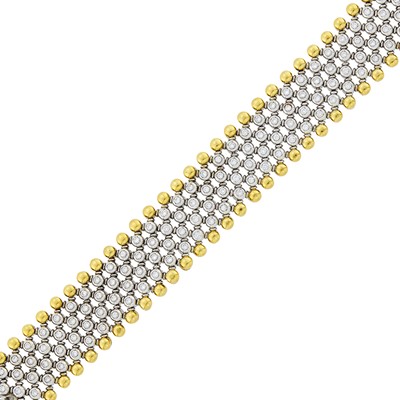 Lot 32 - Two-Color Gold and Diamond Bracelet