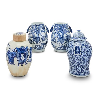 Lot 146 - Group of Four Chinese Blue and White Porcelain Vases