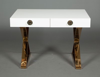 Lot 260 - Lacquered and Brass Desk