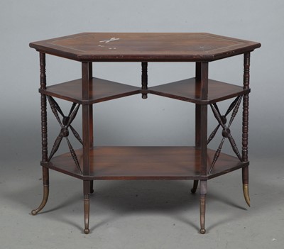 Lot 289 - Aesthetic Movement Rosewood Mixed Metal Spider Web-inlaid Mother-of-Pearl Inlaid Occasional Table
