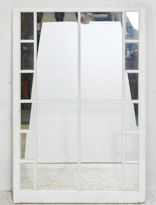 Modern White Painted Paneled Mirror