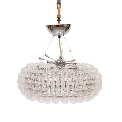 Lot 424 - Bubble Glass and Chrome Light Fixture