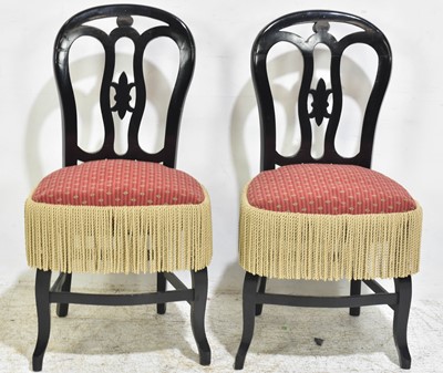 Pair of Black Painted Side Chairs
