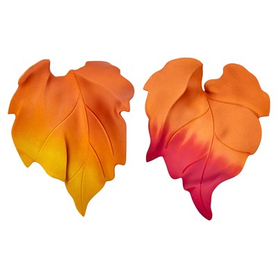 Lot 15 - JAR Paris Pair of Multicolored Aluminum 'Vine' Leaf and Rose Gold Earclips