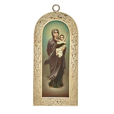 Lot 95 - Russian Silver Icon of the Mother of God the Blessed Heaven