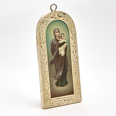 Lot 95 - Russian Silver Icon of the Mother of God the Blessed Heaven