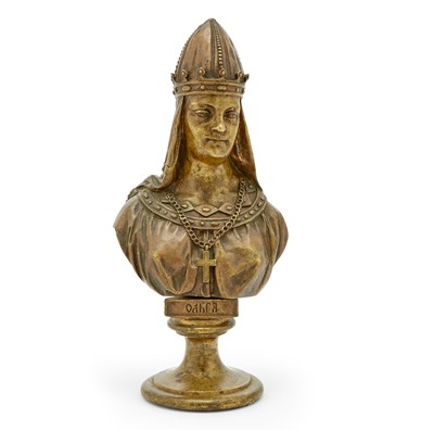 Lot 46 - Russian Bronze Bust of Olga, Grand Princess of Kiev