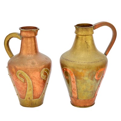 Lot 41 - Two Tula Brass and Copper Jugs