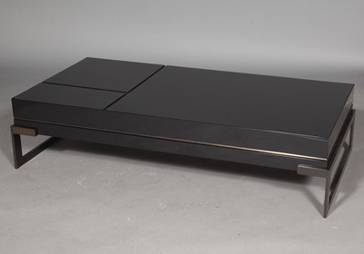 Lot 632 - Holly Hunt Bronze and Black Lacquered Coffee Table