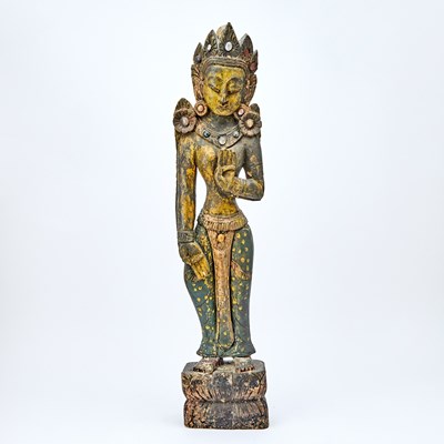 Lot 100 - South Asian Carved Wood Figure