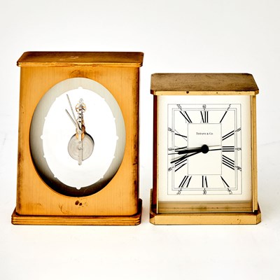 Lot 294 - Two Brass Desk Clocks