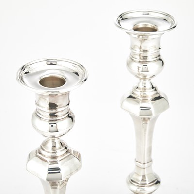 Lot 204 - Pair of Tiffany & Co.  Sterling Silver Candlesticks