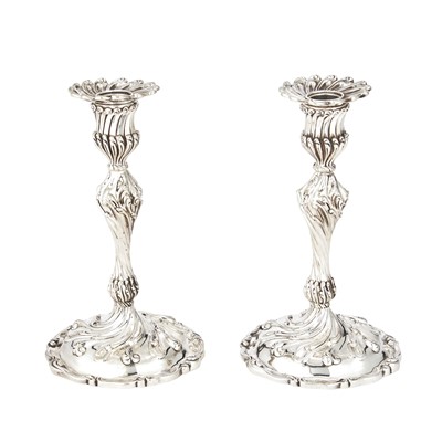 Lot 201 - Pair of Howard & Co Sterling Silver Candlesticks