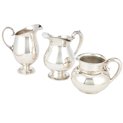 Lot 209 - Three American Sterling Silver Water Pitchers