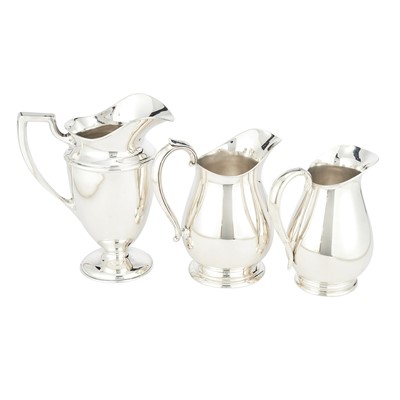 Lot 179 - Three American Sterling Silver Water Pitchers