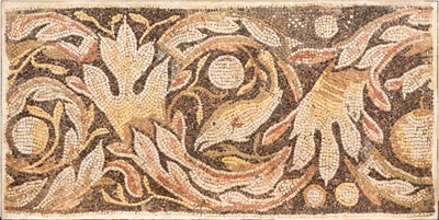 Lot 649 - Roman Mosaic Panel of a Garland and Fish