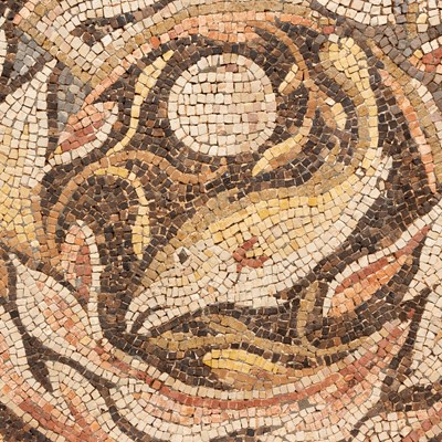 Lot 649 - Roman Mosaic Panel of a Garland and Fish