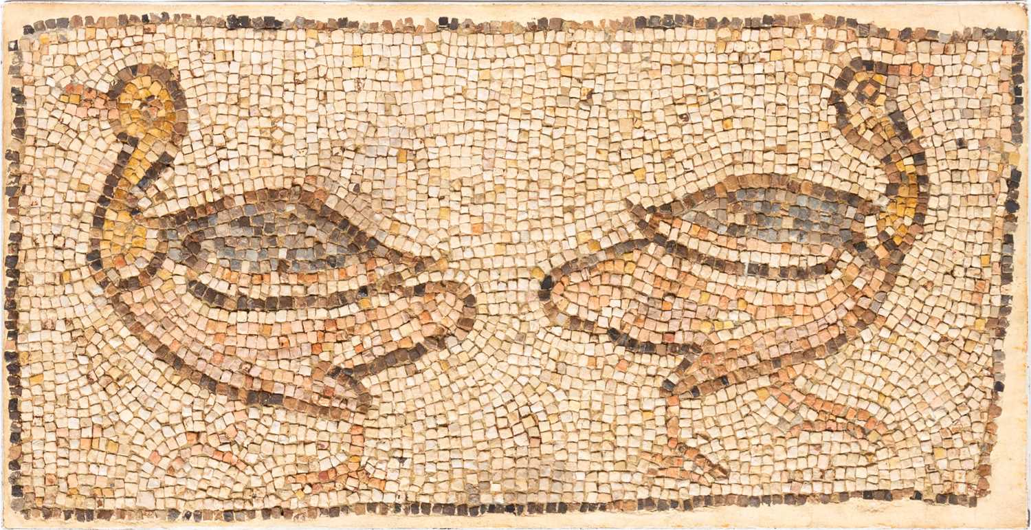 Lot 650 - Late Roman Mosaic Panel of Two Ducks