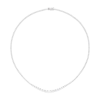Lot 1137 - White Gold and Diamond Necklace