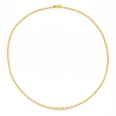 Lot 1204 - Gold and Diamond Necklace