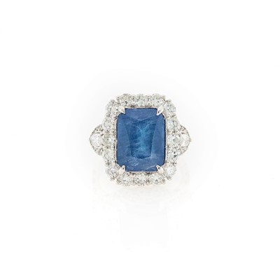 Lot 1200 - White Gold, Sapphire and Diamond Ring