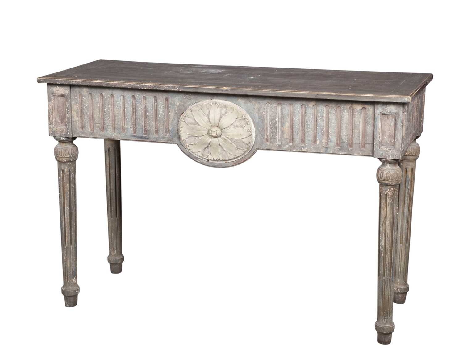 Lot 662 - Neoclassical  Grey Painted Console