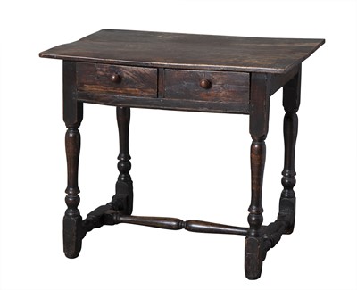Lot 95 - Jacobean Style Two-Drawer Oak and Pine Tavern Table