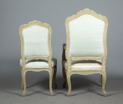 Lot 661 - Set of Eight Rococo Style Painted Dining Chairs