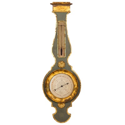 Lot 166 - Italian Green Painted and Parcel Gilt Barometer