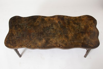 Lot 216 - Philip and Kelvin LaVerne Etched and Patinated Bronze and Pewter Coffee Table