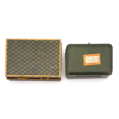 Lot 443 - Enamel Duck Cane Handle; Together with a Painted Metal Box