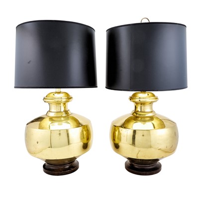 Lot 380 - Pair of Brass Table Lamps