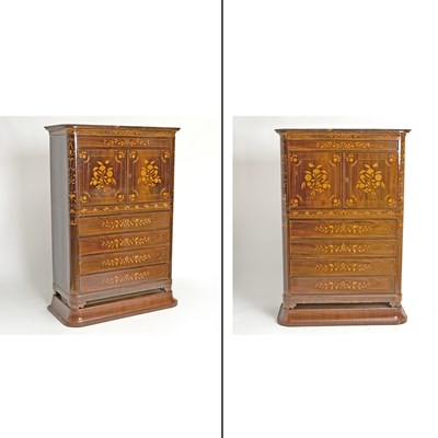 Lot 327 - Pair of Charles X Marquetry Inlaid Rosewood Cabinets