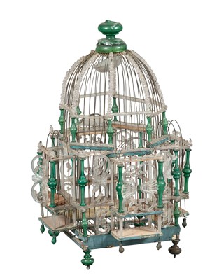 Lot 105 - Beaded Glass Birdcage