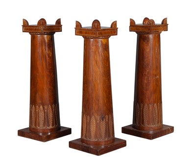 Lot 461 - Set of Three Continental Neoclassical Mahogany Pedestals